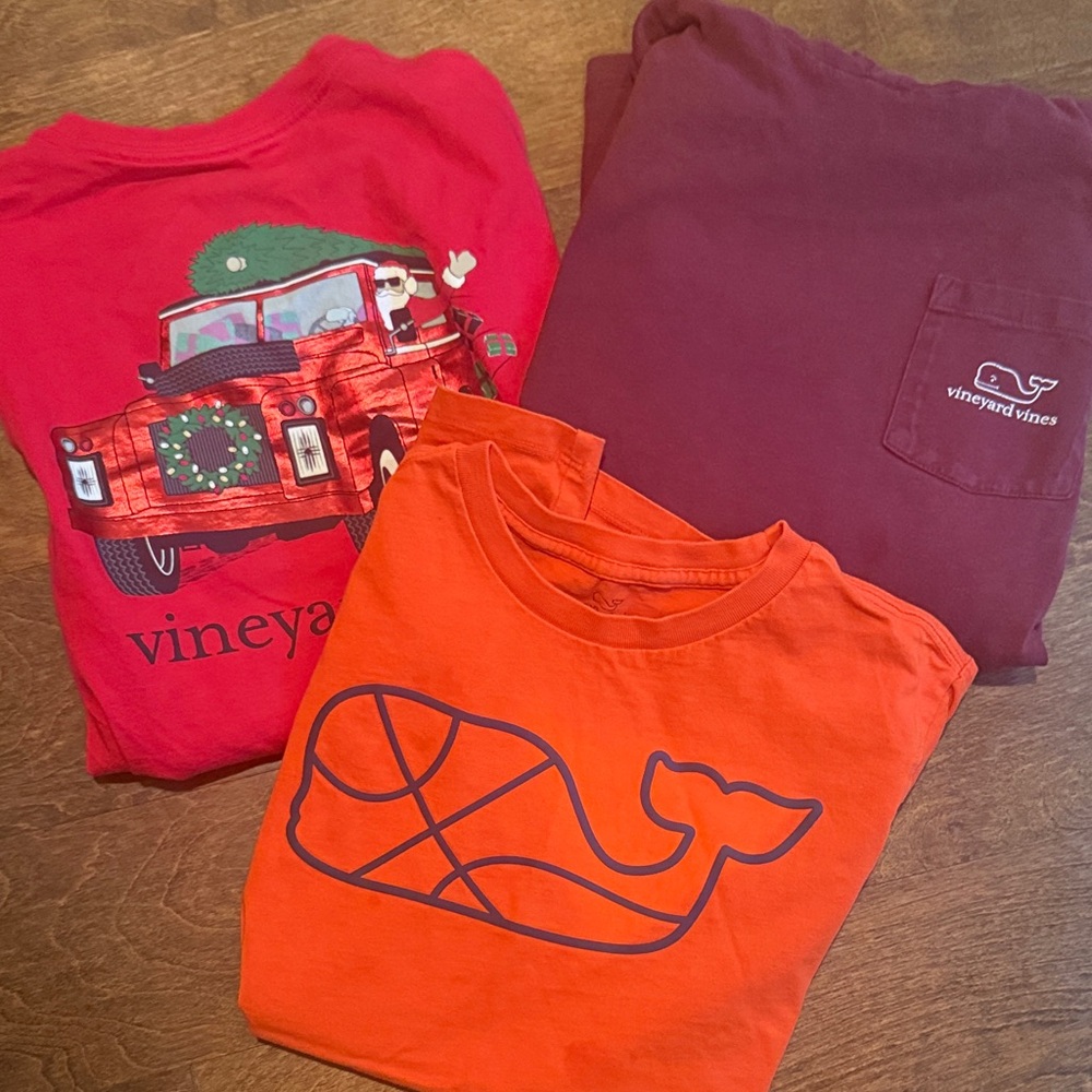 Vineyard Vines Kids' Red and Orange Long Sleeve Tees